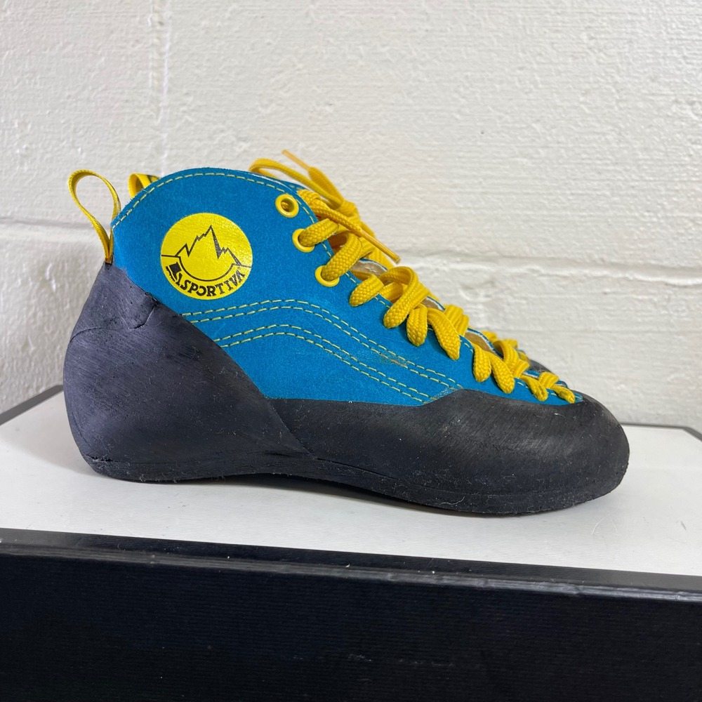La Sportiva Kaukulator High Rock Climbing Shoes Blue Yellow Women's 35 EU/5 US